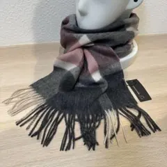 新品ルナジュメール羊毛ウールカシミヤチェック柄マフラーストールマコッカソレイユ