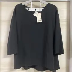 UNIQLO ブラック ドレープブラウスXL