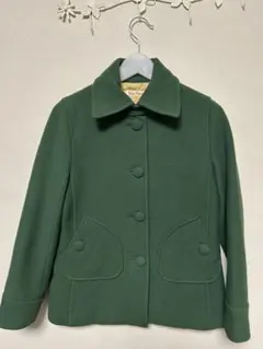 美品　Dee Flavor 緑色 ウール９０%コート グリーン　日本製