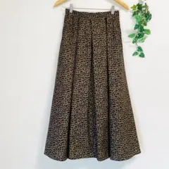 ヒョウ柄 レオパ柄 フレアスカート 撥水性 ロングスカート 豹