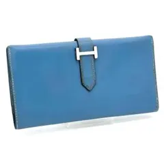 極美品】HERMES ベアンクラシック シェーブル 青 長財布 - メルカリ