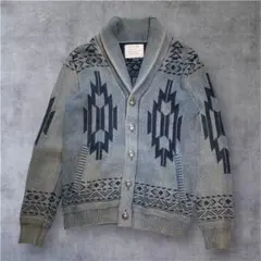 【BAYFLOW】鬼フェード/ネイティブ柄/コンチョボタン/M /ショールカラー