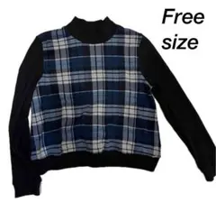 チェック柄ニット 切り替えニット GORGE 切り替え フリーサイズ