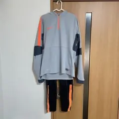 Nike グレー/オレンジ ハーフジップジャージ上下セット サイズXL