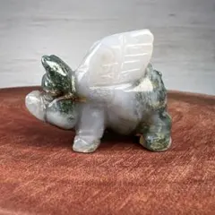 天然石　羽豚　モスアゲート