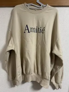 美品Amitié ロゴ ベージュ スウェットL