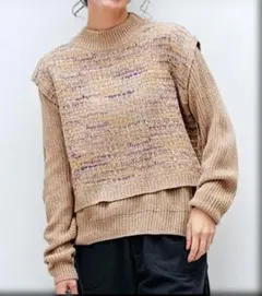 フェリシモLive in comfortツイード風ニットベスト