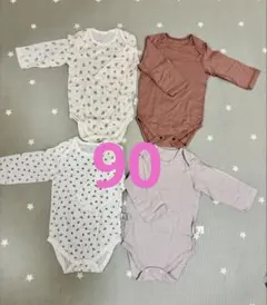 90cm ベビー肌着セット 花柄 無地