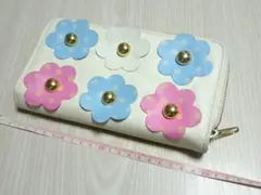 スイマー 長財布 レディース 花模様 ホワイトxピンクxブルー SWIMMERのサムネイル