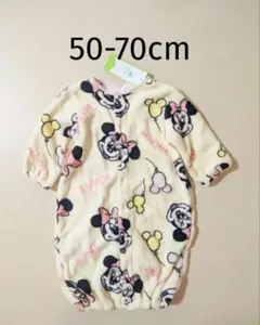 新品 ミニー 総柄 ふわふわツーウェイオール 50-70cm ジャンプスーツ