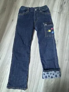 新品・タグ付き】ミキハウス デニムパンツ 長ズボン130cm 薄手 男女可 