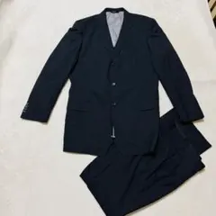 ブラック　ストライプ　ビジネススーツ ジャケットとパンツセット　4L