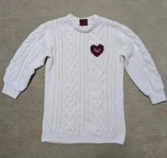 ジェラピケ　 ハートアランニット ワンピース (ホワイト )袋•箱付