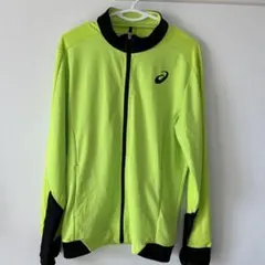 asics 蛍光グリーン ジャージジャケット XL