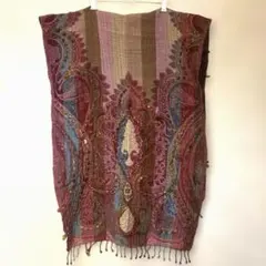 再度お値下げしました❣️美品☆大判ストール✴️エスニック刺繍