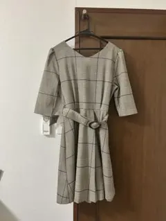 dazzlin チェック柄 五分丈袖 ワンピース