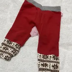 ミキハウス パンツ ズボン 70 うさぎ 赤 レッド 切り替え