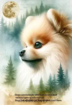 パネル生地 犬 ポメラニアン