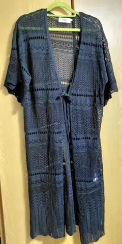 【AZUL BY MOUSSY 】クロシェ編み 半袖 カーディガン 黒のサムネイル