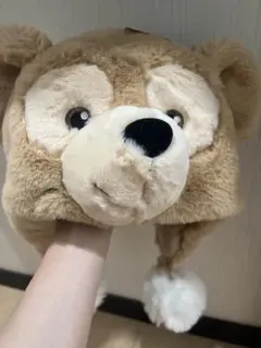 新品タグ付　香港ディズニー　ダッフィー　ポンポン付きファンキャップ