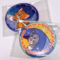トムとジェリー　中国　海外限定　タフィー　オーロラ　正規品　缶バッジ　ラメ