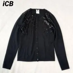 美品 icb クルーネックカーディガン スパンコール 薄手 長袖 パーティーのサムネイル