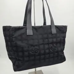 【美品】シャネル　ニュートラベルラインMM トートバッグ　ナイロン　黒