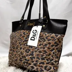 未使用タグ付き　ドルガバ　D&G レオパード　レザー　ナイロン　トートバッグのサムネイル