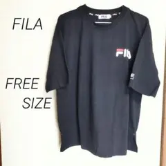 【FILA】半袖Tシャツ ブラック フリーサイズ ロゴプリント カジュアルのサムネイル