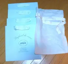 ジェラートピケ　巾着＆ショッパー4枚