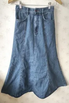☆GU ジーユー ライトデニムフレアマキシスカート S☆