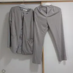 グレー パンツスーツ 2点セット Lサイズ