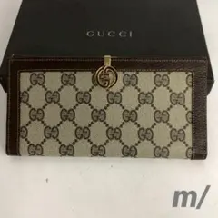 GUCCI グッチ オールドグッチ GG柄 がま口長財布 ゴールド金具イタリア製 GUCCI グッチ オールドグッチ GG柄 がま口長財布 ゴールド金具
