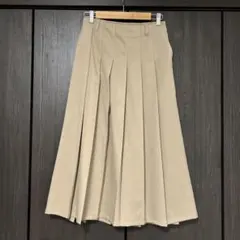 ベージュ プリーツAラインスカートLサイズ