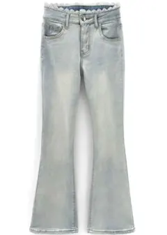 grl ウエストレースフレアデニムパンツ[ks066]