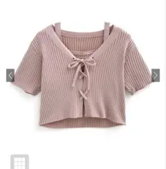 レースアップカーディガン×キャミソールニットアンサンブル[k9360e]