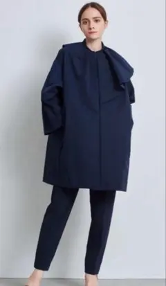 サスケ【新品未使用】yori サイドフレアカラーコート　36 ネイビー yori ヨリ サイドフレアカラーコート ネイビー36 2025年最新】yori