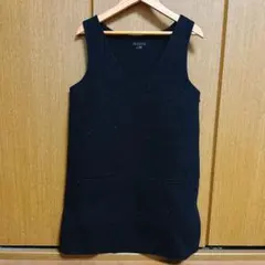 【美品】theory 黒 Vネックワンピース ウール 上品 ポケット付