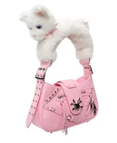 極美品】cfierce 猫ぬいぐるみショルダーバッグ ピンク newjeans 