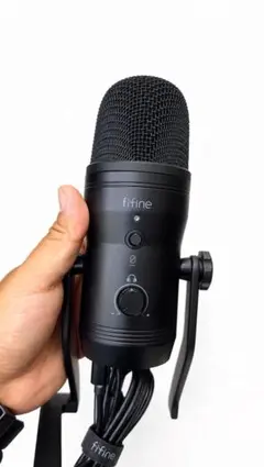 FIFINE USB/XLダイナミックマイク単一指向性 アーム付き黒K688CT