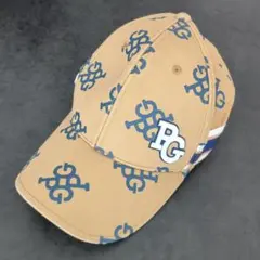 【美品】パーリーゲイツ キャップ ベージュ ロゴ ゴルフ 総柄 ユニセックスのサムネイル