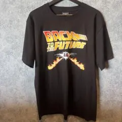 BACK TO THE FUTURE デロリアンムービーTシャツLブラックJ42