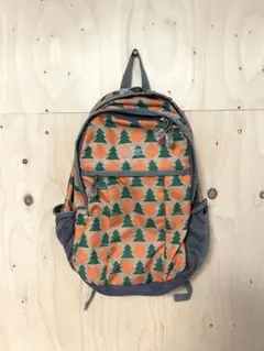 コールマン オレンジ グリーンツリー柄 リュック