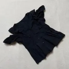 URBAN RESEARCH ブラウス ブラック フリル 刺繍 半袖 Vネック