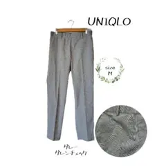 ユニクロ スマートスタイルアンクルパンツ グレンチェック グレー M