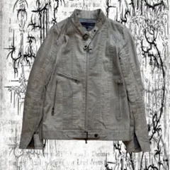 00’s crocodile leather jacket y2k grungeのサムネイル