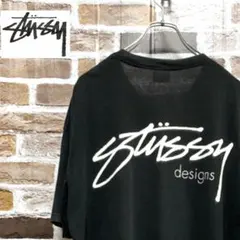 STUSSY Tシャツ M（実寸XL相当）オーストラリア 筆記体ロゴ 黒のサムネイル