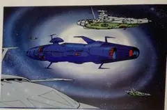 k６８　宇宙戦艦ヤマトセル画【デスラー艦】背景画付き