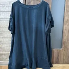 ベルーナ大きいサイズ3Lグリーン系チュニック麻混素材