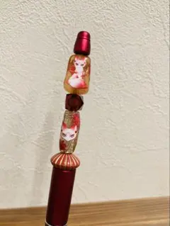 ⌘妖狐⌘赤紅色・化け狐　和風　　九尾　中華風カスタムボールペン　曼珠沙華